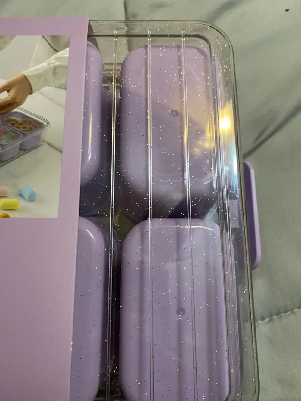 CWC Lavender Snack Box - 8-Compartment Food Storage - Picture 5 of 6